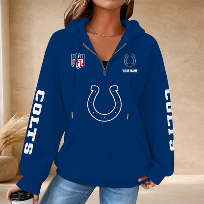 [SPECIAL OFFER] NEW CUSTOMIZED NFL17 IDC THE COLTS QUARTER ZIP HOODIE