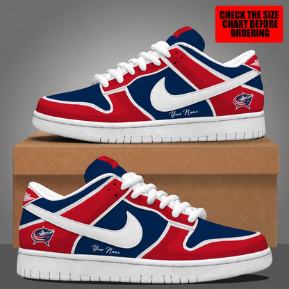 [SUPER SALE] NEW CUSTOMIZED NHL18 CBJ THE BLUE JACKETS DUNK LOW SHOES