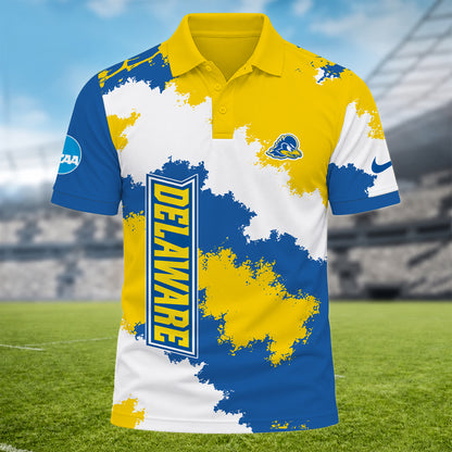 [BIG DEAL] PERSONALIZED UNI18 DFH DELAWARE FIGHTIN' BLUE HENS MULTICOLOR POLO SHIRT