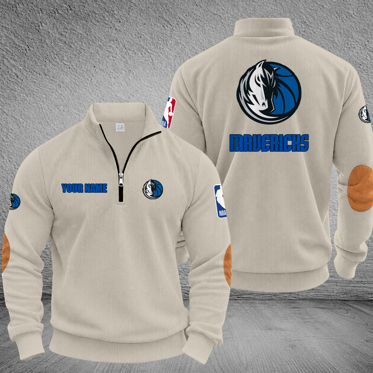 [HOT DEAL] NEW CUSTOMIZED NBA18 DMA DALLAS MAVERICKS MULTICOLOR STRIPED QUATER ZIP SWEATSHIRT