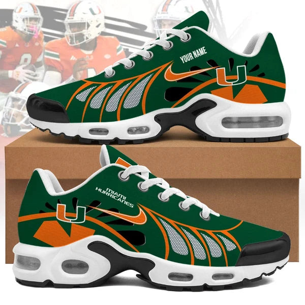 [BIG SALE] PERSONALIZED UNI18 MIH MIAMI HURRICANES AIR MAX PLUS SNEAKERS