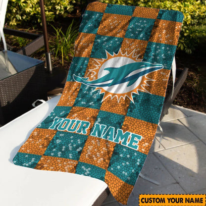 [SPECIAL OFFER] NEW CUSTOMIZED NFL19 MDP MIAMI DOLPHINS BEACH TOWEL
