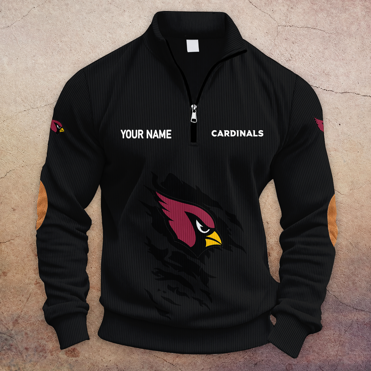 [SPECIAL OFFER] NEW CUSTOMIZED NFL20 ARC ARIZONA CARDINALS MULTICOLOR STRIPED QUATER ZIP SWEATSHIRT