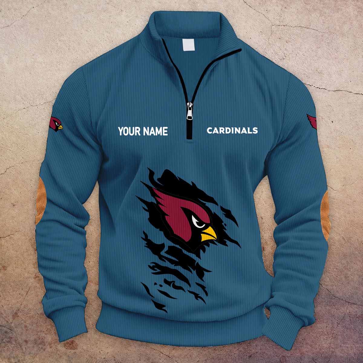 [SPECIAL OFFER] NEW CUSTOMIZED NFL20 ARC ARIZONA CARDINALS MULTICOLOR STRIPED QUATER ZIP SWEATSHIRT