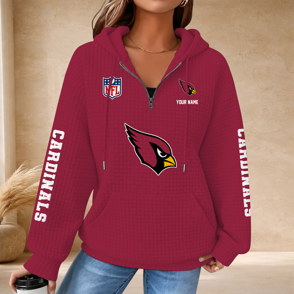 [SPECIAL OFFER] NEW CUSTOMIZED NFL20 ARC THE CARDINALS QUARTER ZIP HOODIE