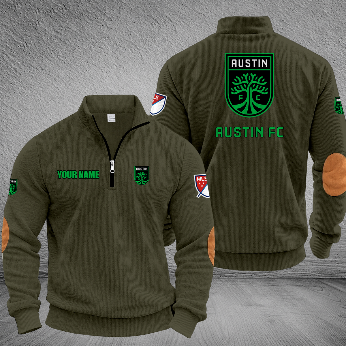[FAN EXCLUSIVE] NEW CUSTOMIZED MLS21 ATF AUSTIN FC MULTICOLOR STRIPED QUATER ZIP SWEATSHIRT