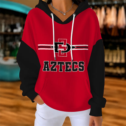 [BIG DEAL] PERSONALIZED UNI21 SDS SAN DIEGO STATE AZTECS RIBBED HOODIE & SWEATSHIRT