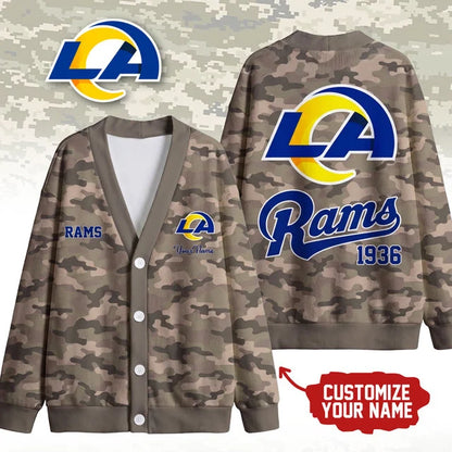 [SPECIAL OFFER] NEW CUSTOMIZED NFL22 LAR LOS ANGELES RAMS CARDIGAN