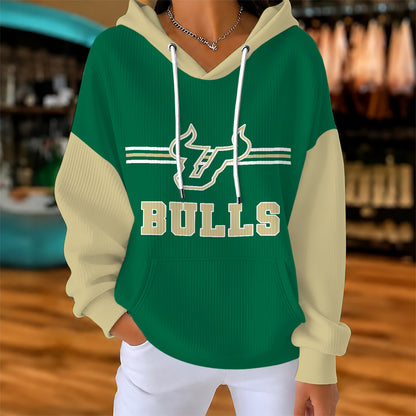 [BIG DEAL] PERSONALIZED UNI22 USF SOUTH FLORIDA BULLS RIBBED HOODIE & SWEATSHIRT