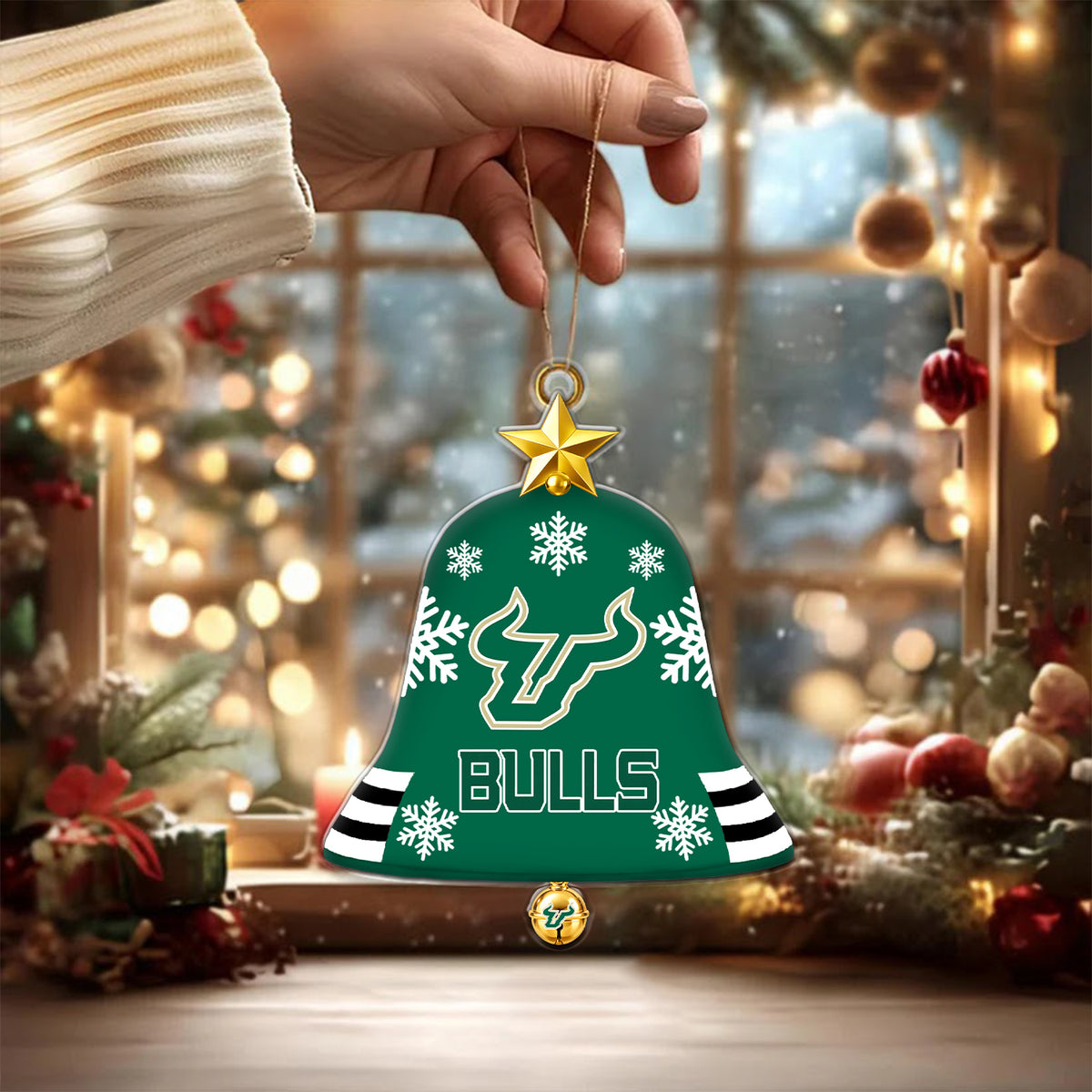 [BIG DEAL] PERSONALIZED UNI22 USF SOUTH FLORIDA BULLS CHRISTMAS ACRYLIC ORNAMENT