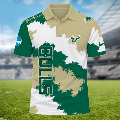 [BIG DEAL] PERSONALIZED UNI22 USF SOUTH FLORIDA BULLS MULTICOLOR POLO SHIRT