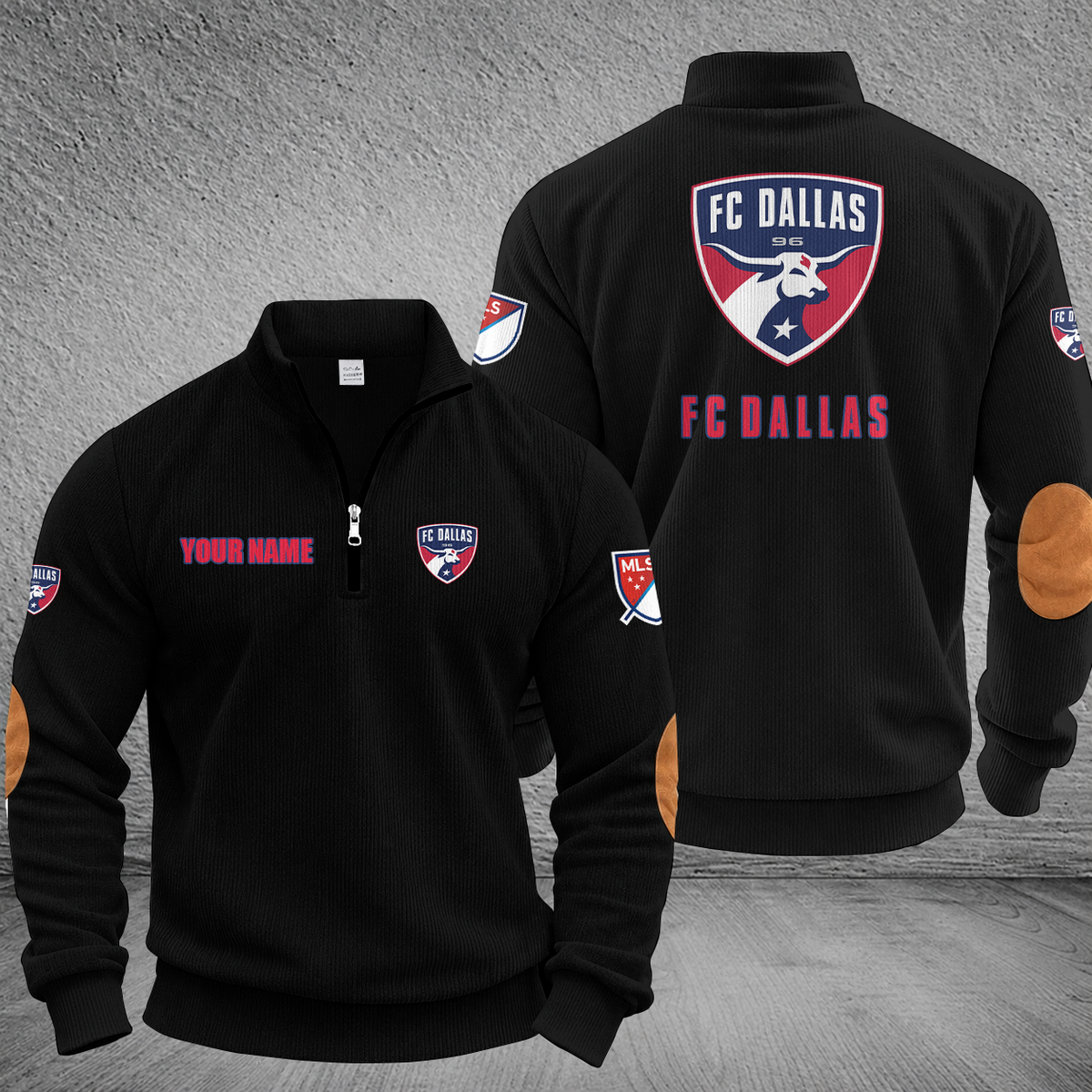 [FAN EXCLUSIVE] NEW CUSTOMIZED MLS23 FCD FC DALLAS MULTICOLOR STRIPED QUATER ZIP SWEATSHIRT