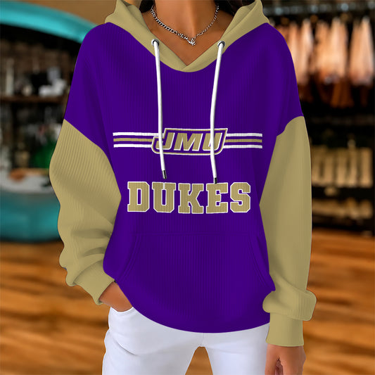 [BIG DEAL] PERSONALIZED UNI24 JMU JAMES MADISON DUKES RIBBED HOODIE & SWEATSHIRT