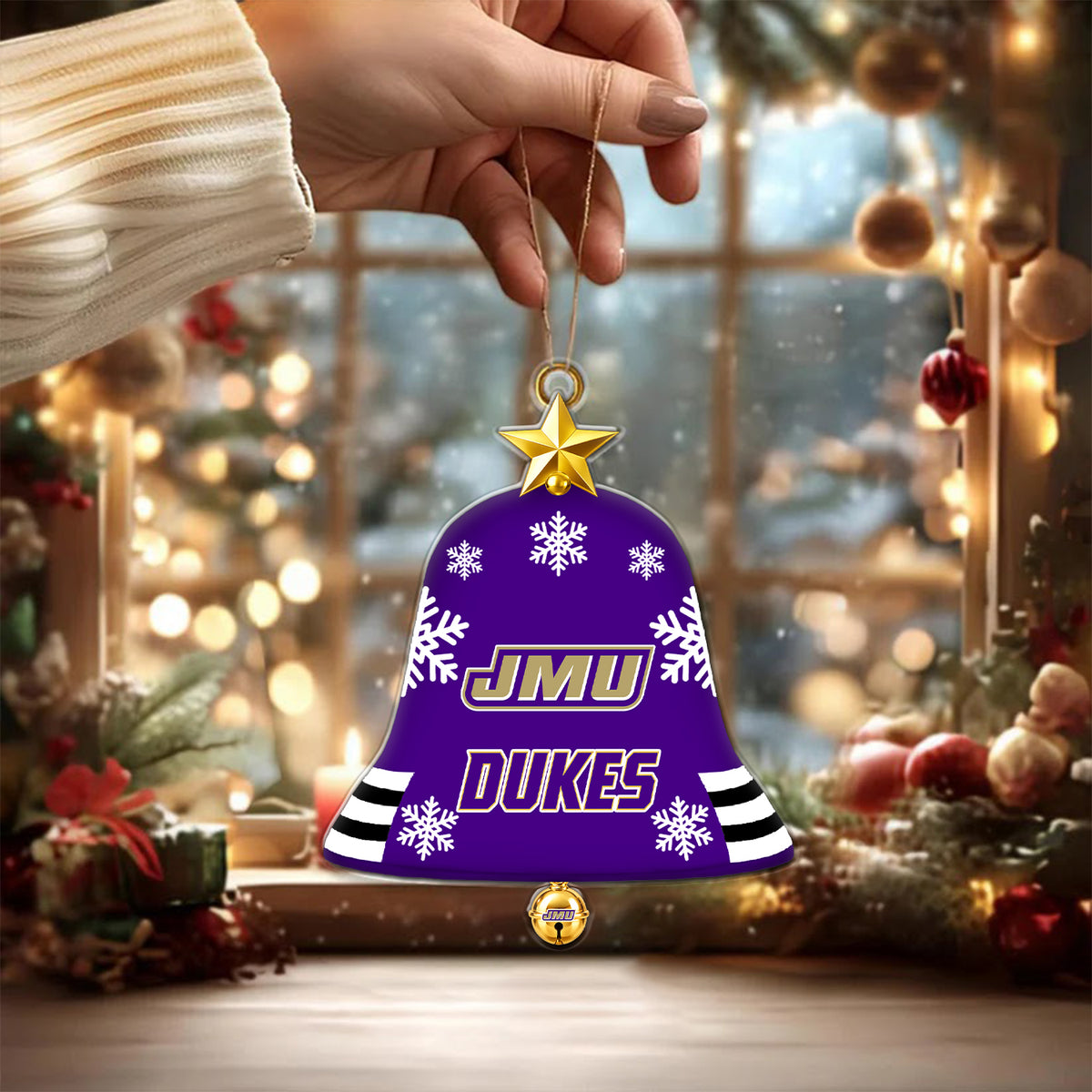 [BIG DEAL] PERSONALIZED UNI24 JMU JAMES MADISON DUKES CHRISTMAS ACRYLIC ORNAMENT