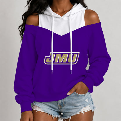 [BIG DEAL] PERSONALIZED UNI24 JMU JAMES MADISON DUKES WOMEN'S OFF-SHOULDER HOODIE