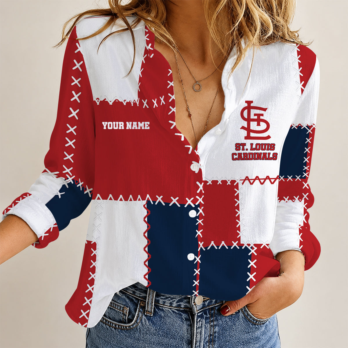 [FLASH SALE] NEW CUSTOMIZED MLB24 SLC THE CARDINALS WOMEN'S CASUAL SHIRT