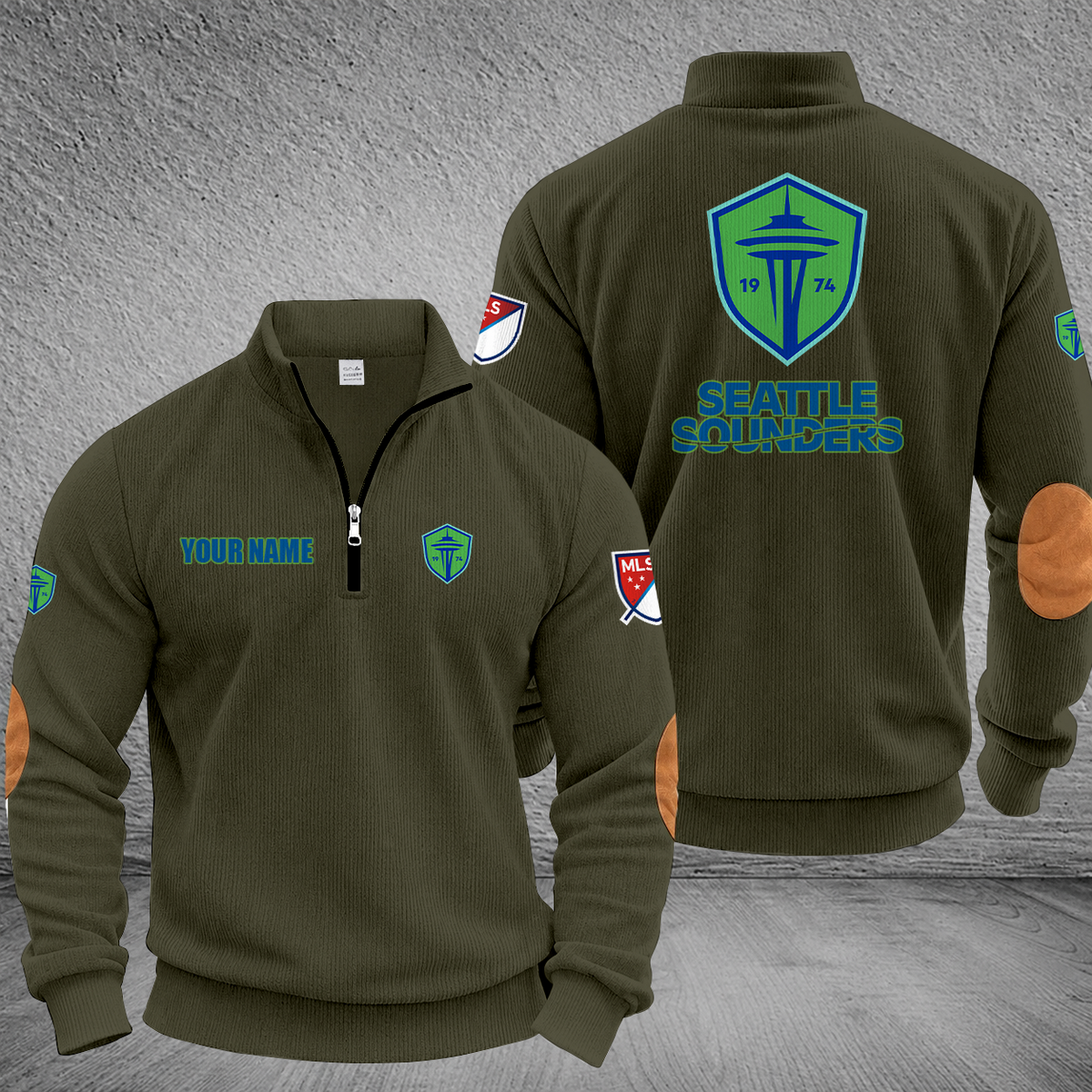 [FAN EXCLUSIVE] NEW CUSTOMIZED MLS24 SSF SEATTLE SOUNDERS FC MULTICOLOR STRIPED QUATER ZIP SWEATSHIRT
