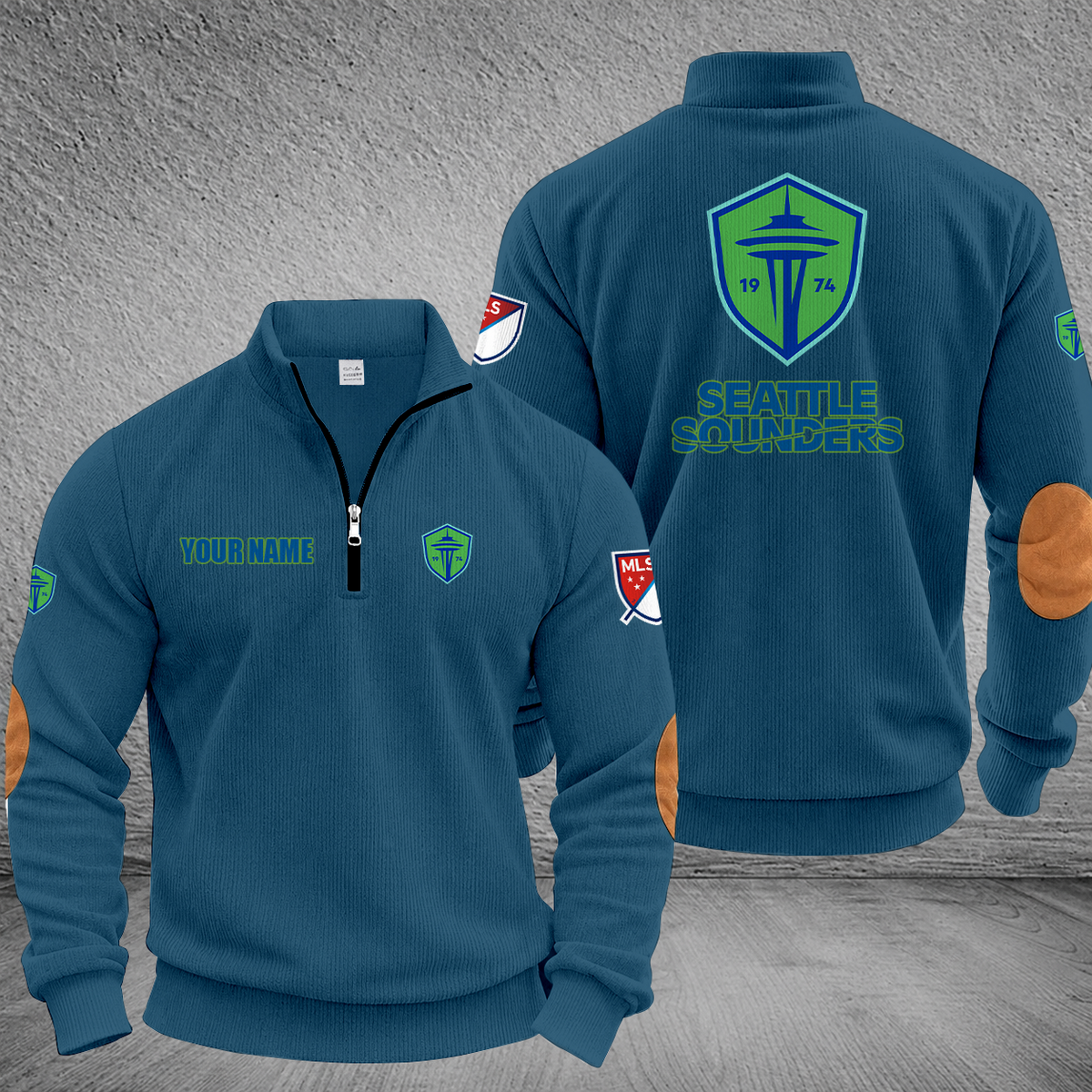 [FAN EXCLUSIVE] NEW CUSTOMIZED MLS24 SSF SEATTLE SOUNDERS FC MULTICOLOR STRIPED QUATER ZIP SWEATSHIRT