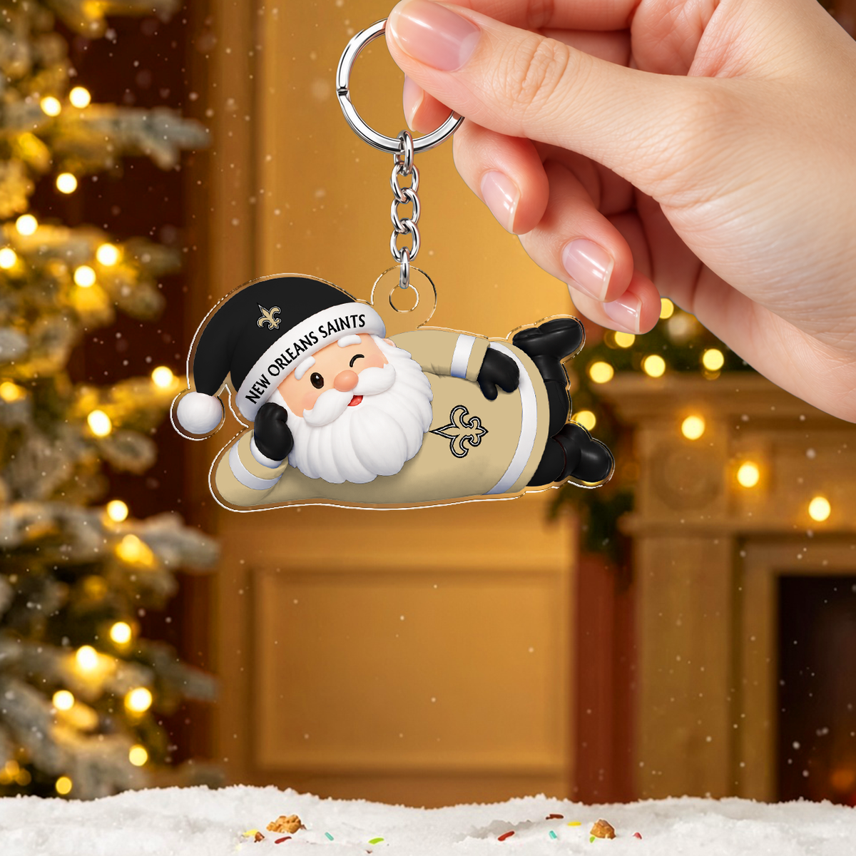 [SPECIAL OFFER] NEW CUSTOMIZED NFL24 NOS THE SAINTS ACRYLIC KEYCHAIN