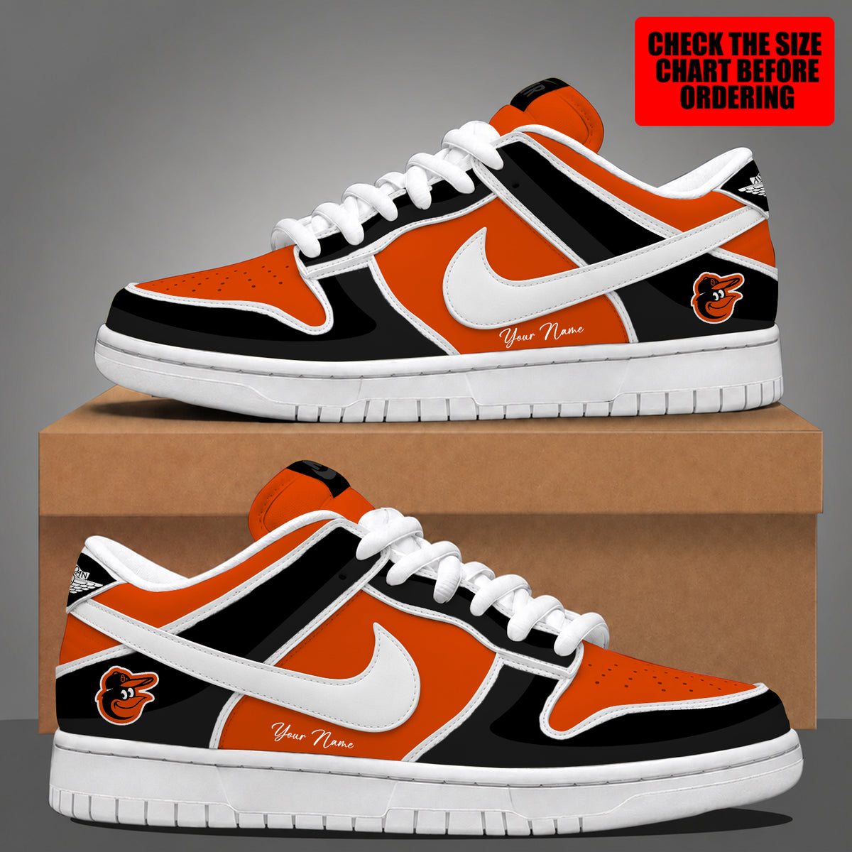 [FLASH SALE] NEW CUSTOMIZED MLB25 BOS THE ORIOLES DUNK LOW SHOES