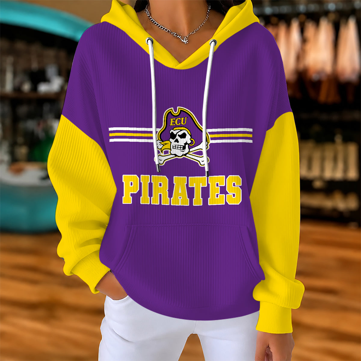 [BIG DEAL] PERSONALIZED UNI25 ECU EAST CAROLINA PIRATES RIBBED HOODIE & SWEATSHIRT