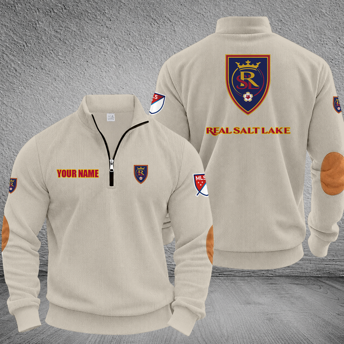 [FAN EXCLUSIVE] NEW CUSTOMIZED MLS25 RSL REAL SALT LAKE MULTICOLOR STRIPED QUATER ZIP SWEATSHIRT
