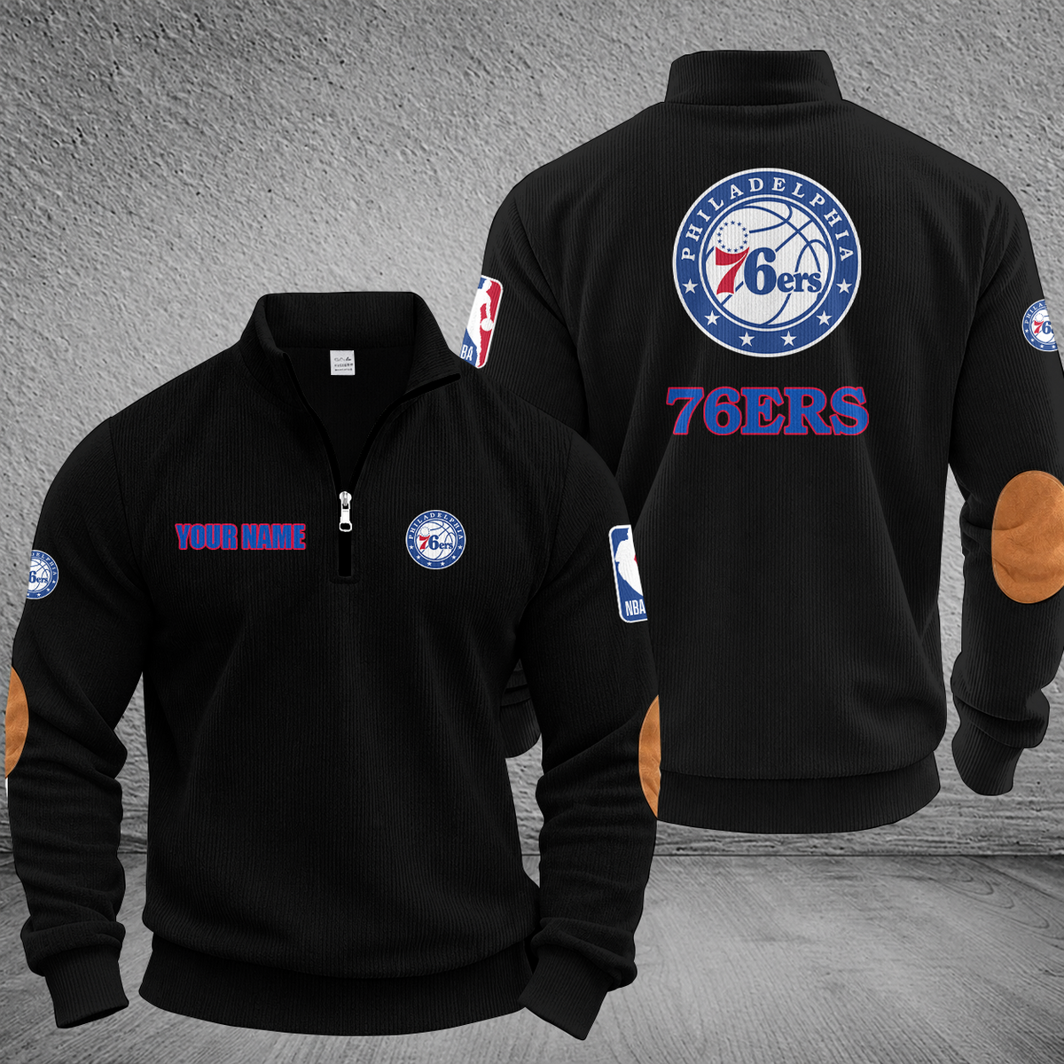 [HOT DEAL] NEW CUSTOMIZED NBA26 P76 PHILADELPHIA 76ERS MULTICOLOR STRIPED QUATER ZIP SWEATSHIRT