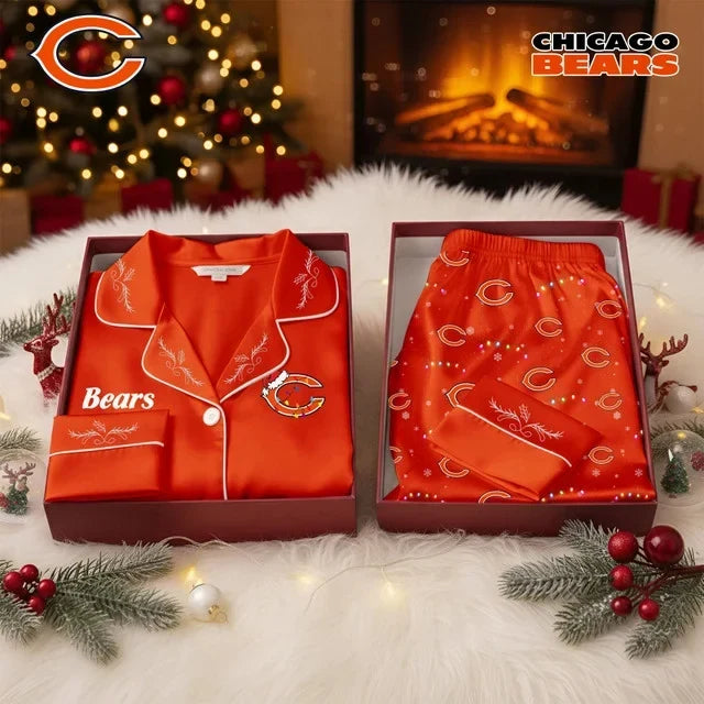 [SPECIAL OFFER] NEW CUSTOMIZED NFL26 CCB THE BEARS LONG-SLEEVE PAJAMA SET