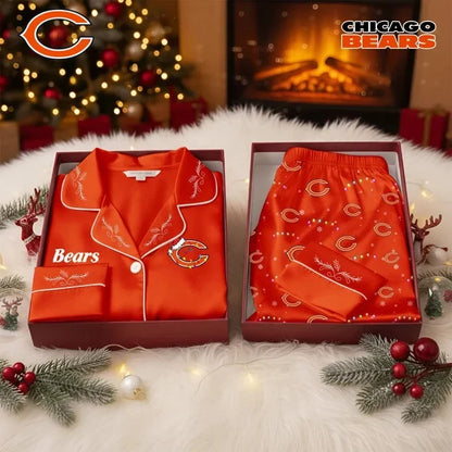 [SPECIAL OFFER] NEW CUSTOMIZED NFL26 CCB THE BEARS LONG-SLEEVE PAJAMA SET