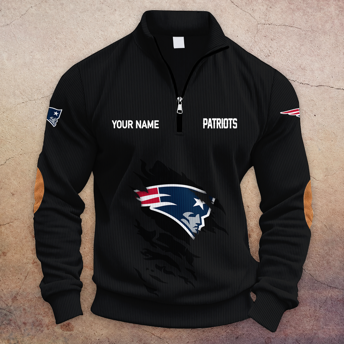 [SPECIAL OFFER] NEW CUSTOMIZED NFL27 NEP NEW ENGLAND PATRIOTS MULTICOLOR STRIPED QUATER ZIP SWEATSHIRT