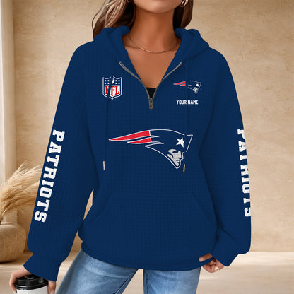 [SPECIAL OFFER] NEW CUSTOMIZED NFL27 NEP THE PATRIOTS QUARTER ZIP HOODIE