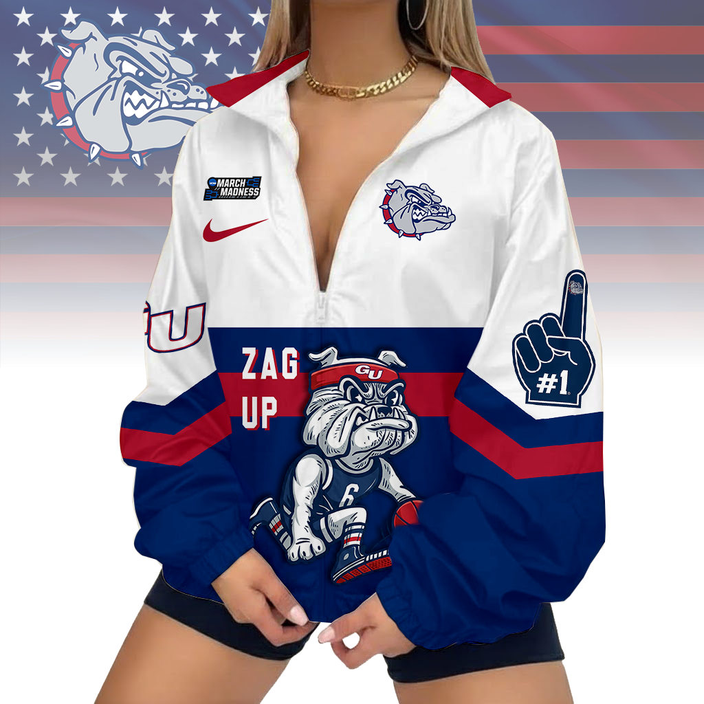 [FAN FAVORITE] NEW CUSTOMIZED MAM NCAA27 GOB GO BULLDOGS V-NECK ZIPPER SWEATSHIRT JACKET