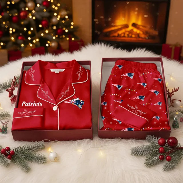 [SPECIAL OFFER] NEW CUSTOMIZED NFL27 NEP THE PATRIOTS LONG-SLEEVE PAJAMA SET