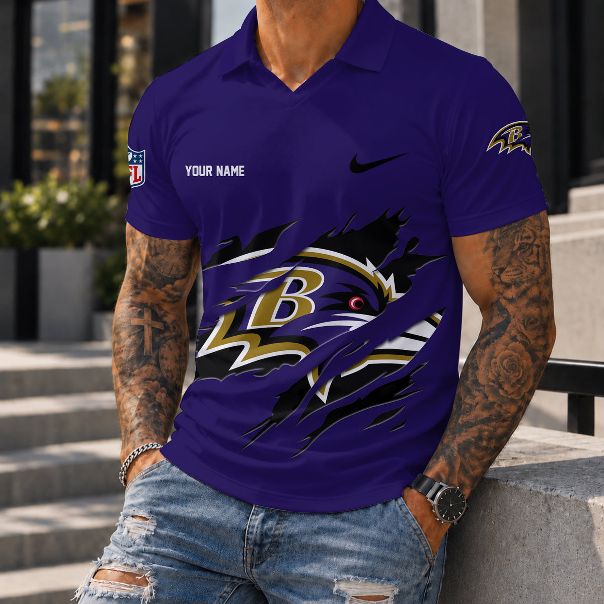 [SPECIAL OFFER] NEW CUSTOMIZED NFL28 BTR THE RAVENS POLO SHIRT