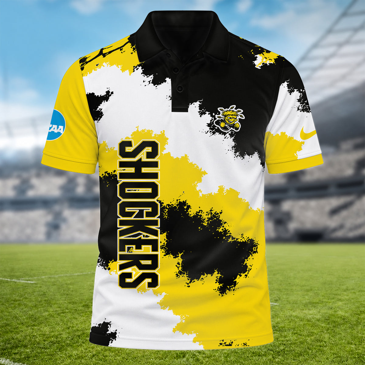 [BIG DEAL] PERSONALIZED UNI28 WSU WICHITA STATE SHOCKERS MULTICOLOR POLO SHIRT