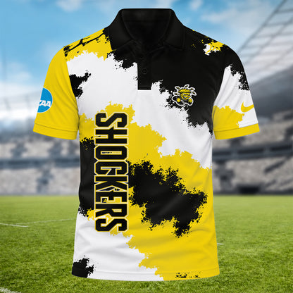 [BIG DEAL] PERSONALIZED UNI28 WSU WICHITA STATE SHOCKERS MULTICOLOR POLO SHIRT