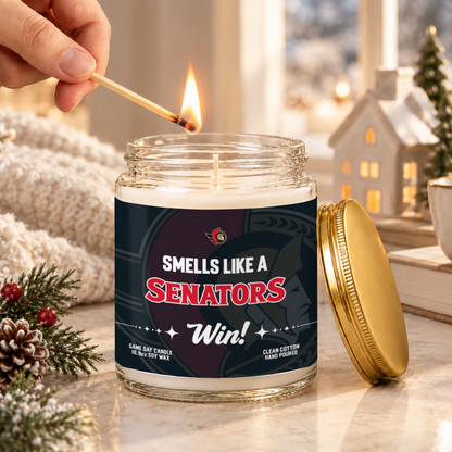 [SUPER SALE] NEW CUSTOMIZED NHL29 OSN THE SENATORS FROSTED GLASS CANDLE