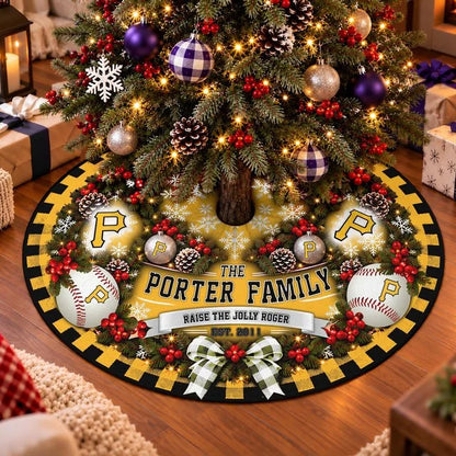 [FLASH SALE] FAMILY NAME & EST. MLB29 PHP THE PIRATES CHRISTMAS TREE SKIRT