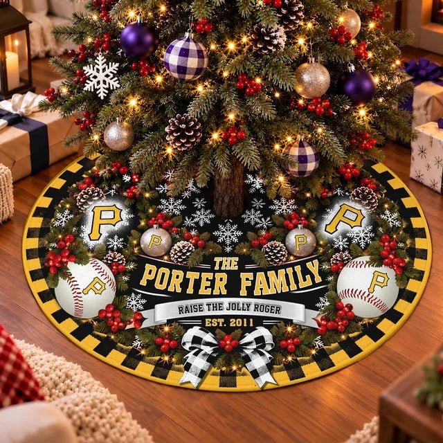 [FLASH SALE] FAMILY NAME & EST. MLB29 PHP THE PIRATES CHRISTMAS TREE SKIRT