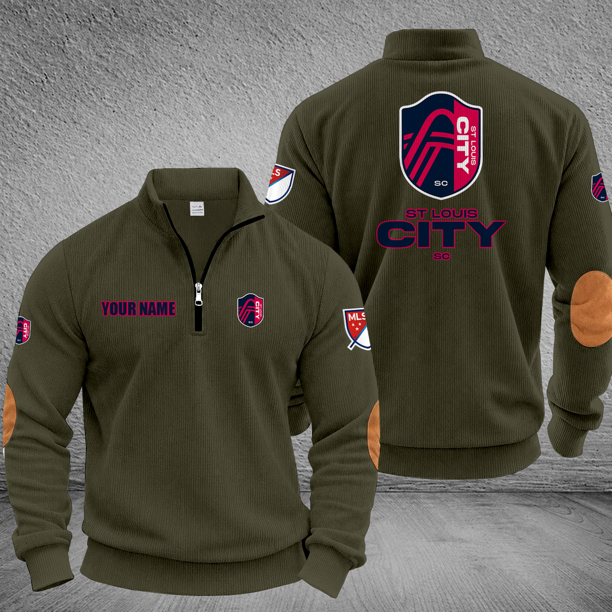 [FAN EXCLUSIVE] NEW CUSTOMIZED MLS29 SLC ST. LOUIS CITY SC MULTICOLOR STRIPED QUATER ZIP SWEATSHIRT