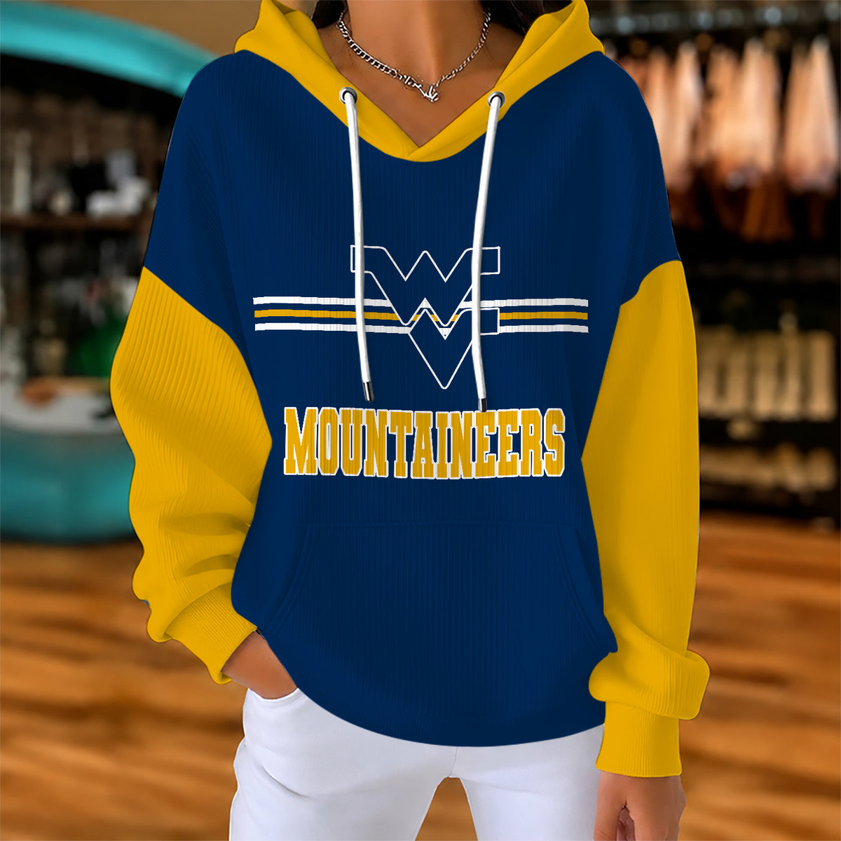[BIG SALE] PERSONALIZED UNI29 WVU WEST VIRGINIA MOUNTAINEERS RIBBED HOODIE & SWEATSHIRT