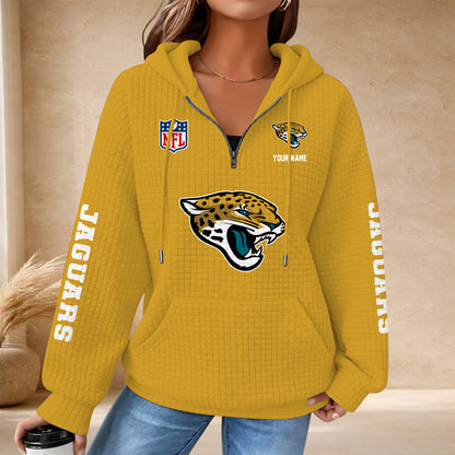 [SPECIAL OFFER] NEW CUSTOMIZED NFL30 JSJ THE JAGUARS QUARTER ZIP HOODIE