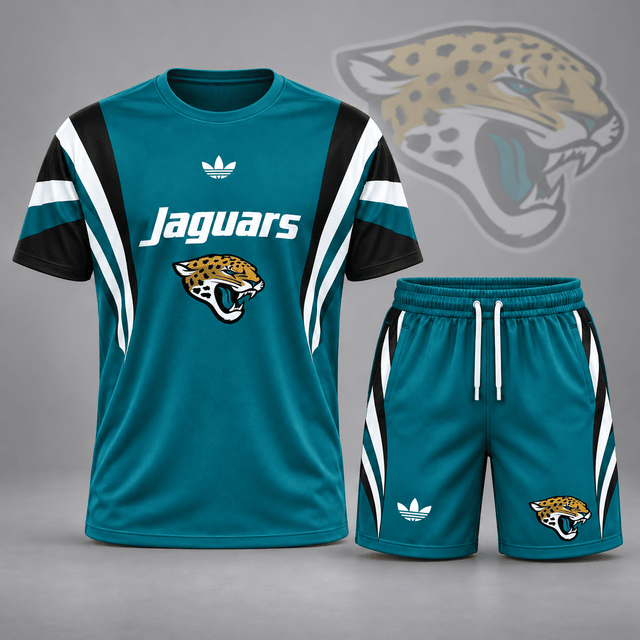[SPECIAL OFFER] NEW CUSTOMIZED NFL30 JSJ JACKSONVILLE JAGUARS UNISEX T-SHIRT & SHORTS SET