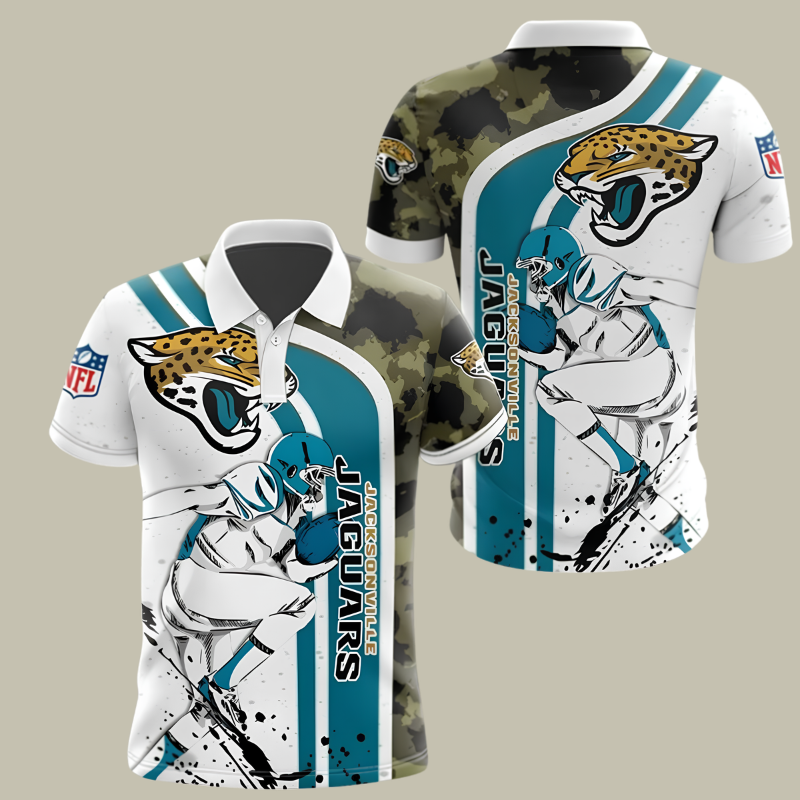 [SPECIAL OFFER] NEW CUSTOMIZED NFL30 JSJ JACKSONVILLE JAGUARS POLO SHIRT