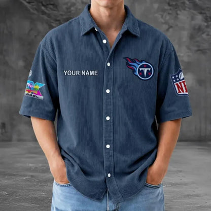 [SPECIAL OFFER] NEW CUSTOMIZED NFL31 TST TENNESSEE TITANS SEERSUCKER BUTTON SHIRT