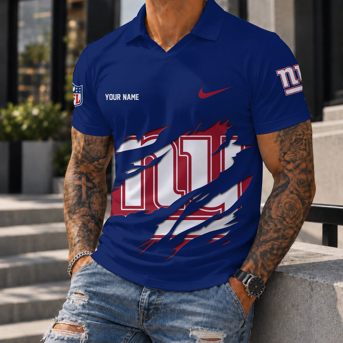 [SPECIAL OFFER] NEW CUSTOMIZED NFL32 NYG THE GIANTS POLO SHIRT