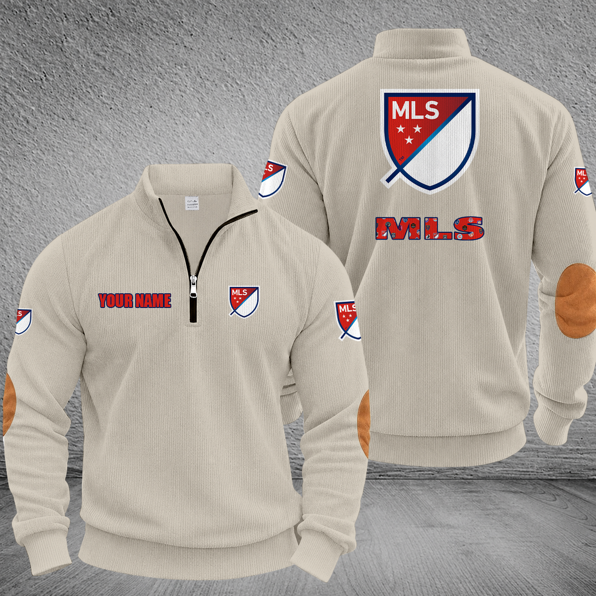 [FAN EXCLUSIVE] NEW CUSTOMIZED MLS32 MLS ALL TEAM MULTICOLOR STRIPED QUATER ZIP SWEATSHIRT