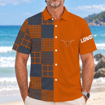 [BIG SALE] PERSONALIZED UNI04 TXL TEXAS LONGHORNS SHORT-SLEEVE HAWAIIAN SHIRT