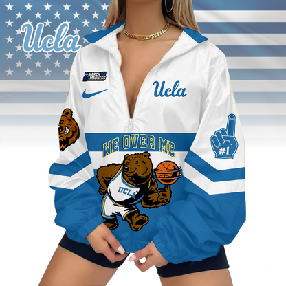 [FAN FAVORITE] NEW CUSTOMIZED MAM NCAA04 UCB UCLA BRUINS V-NECK ZIPPER SWEATSHIRT JACKET