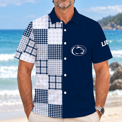 [BIG SALE] PERSONALIZED UNI05 PNL PENN STATE NITTANY LIONS SHORT-SLEEVE HAWAIIAN SHIRT